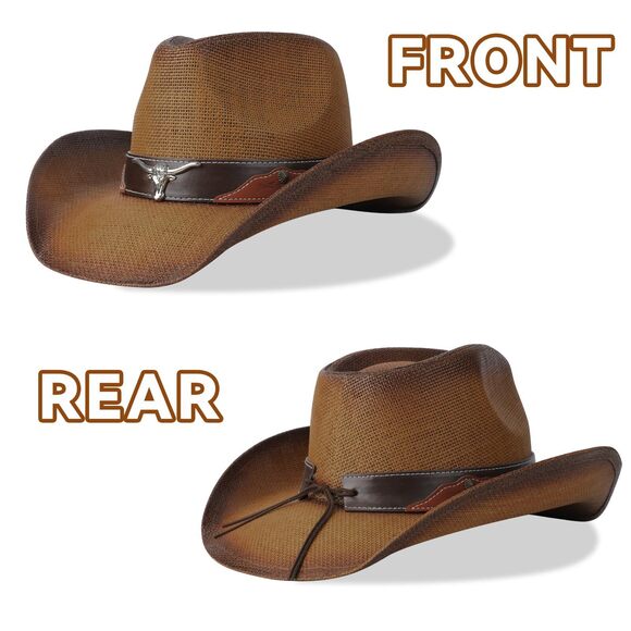 7835 Cowboy Hat,cowgirl Hat,western Hats For Women/mens/straw Wide main image 4